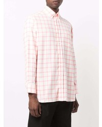 Мужская розовая рубашка с длинным рукавом в клетку от MACKINTOSH