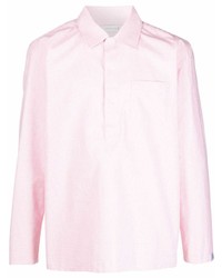 Мужская розовая рубашка с длинным рукавом в мелкую клетку от MACKINTOSH