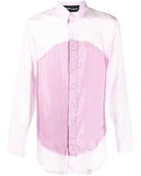 Мужская розовая рубашка с длинным рукавом в стиле пэчворк от Edward Cuming