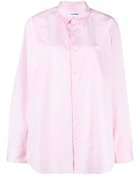 Розовая рубашка с длинным рукавом с люверсами