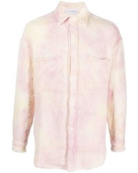 Мужская розовая рубашка с длинным рукавом с принтом тай-дай от Faith Connexion