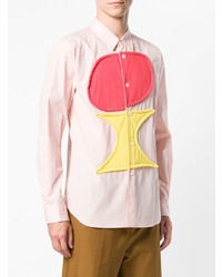 Мужская розовая рубашка с длинным рукавом с принтом от Comme Des Garçons Shirt Boys