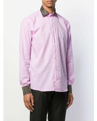 Мужская розовая рубашка с длинным рукавом с принтом от Etro