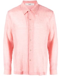 Мужская розовая рубашка с длинным рукавом с принтом от Séfr
