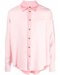 Мужская розовая рубашка с длинным рукавом от 4SDESIGNS