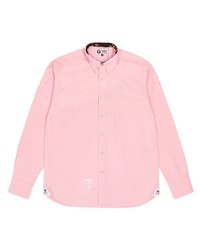 Мужская розовая рубашка с длинным рукавом от AAPE BY A BATHING APE
