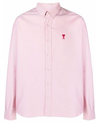 Мужская розовая рубашка с длинным рукавом от Ami Paris