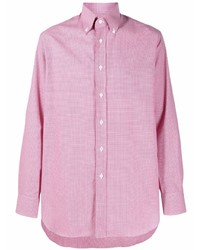 Мужская розовая рубашка с длинным рукавом от Brioni