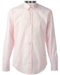 Мужская розовая рубашка с длинным рукавом от Burberry