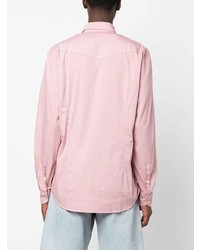 Мужская розовая рубашка с длинным рукавом от Dondup