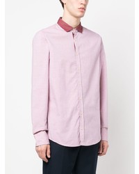 Мужская розовая рубашка с длинным рукавом от BOSS