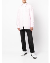 Мужская розовая рубашка с длинным рукавом от Raf Simons