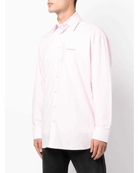 Мужская розовая рубашка с длинным рукавом от Raf Simons
