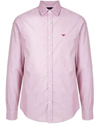 Мужская розовая рубашка с длинным рукавом от Emporio Armani