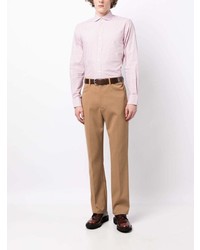 Мужская розовая рубашка с длинным рукавом от Hackett