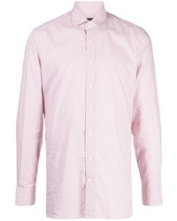 Мужская розовая рубашка с длинным рукавом от Hackett