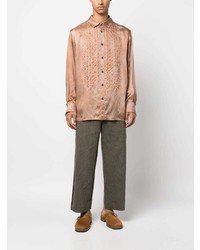 Мужская розовая рубашка с длинным рукавом от Ziggy Chen