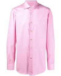 Мужская розовая рубашка с длинным рукавом от Kiton
