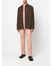 Мужская розовая рубашка с длинным рукавом от Lanvin