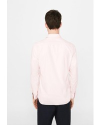 Мужская розовая рубашка с длинным рукавом от Mango Man