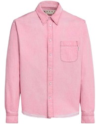 Мужская розовая рубашка с длинным рукавом от Marni
