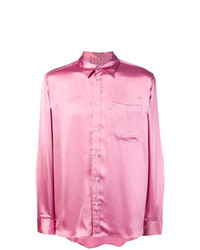 Мужская розовая рубашка с длинным рукавом от MSGM