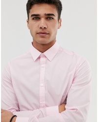 Мужская розовая рубашка с длинным рукавом от New Look