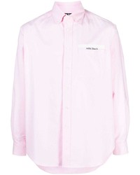 Мужская розовая рубашка с длинным рукавом от Palm Angels