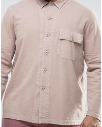 Мужская розовая рубашка с длинным рукавом от Asos