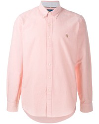 Мужская розовая рубашка с длинным рукавом от Polo Ralph Lauren