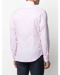 Мужская розовая рубашка с длинным рукавом от Fedeli