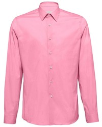 Мужская розовая рубашка с длинным рукавом от Prada