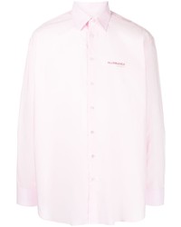Мужская розовая рубашка с длинным рукавом от Raf Simons