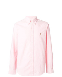 Мужская розовая рубашка с длинным рукавом от Ralph Lauren