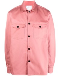 Мужская розовая рубашка с длинным рукавом от Sacai