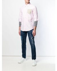 Мужская розовая рубашка с длинным рукавом от DSQUARED2