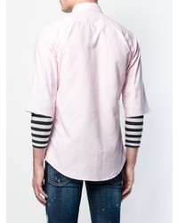 Мужская розовая рубашка с длинным рукавом от DSQUARED2