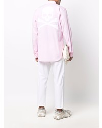 Мужская розовая рубашка с длинным рукавом от Philipp Plein