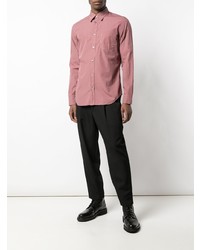 Мужская розовая рубашка с длинным рукавом от Maison Margiela