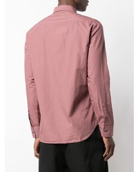 Мужская розовая рубашка с длинным рукавом от Maison Margiela