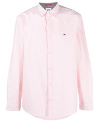Мужская розовая рубашка с длинным рукавом от Tommy Jeans