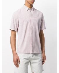 Мужская розовая рубашка с коротким рукавом в вертикальную полоску от Natural Selection