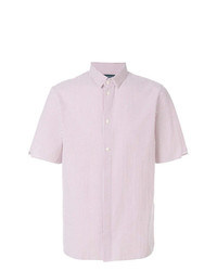 Мужская розовая рубашка с коротким рукавом в вертикальную полоску от Natural Selection