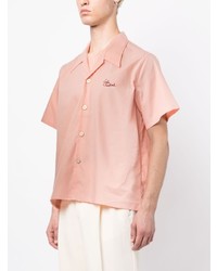 Мужская розовая рубашка с коротким рукавом в клетку от Late Checkout