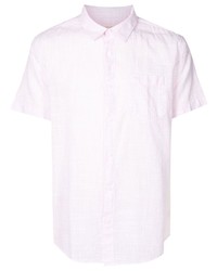 Мужская розовая рубашка с коротким рукавом в клетку от OSKLEN