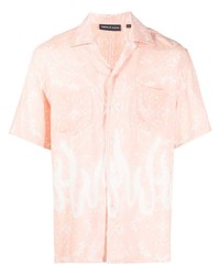 Мужская розовая рубашка с коротким рукавом с "огурцами" от Vision Of Super