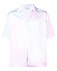 Мужская розовая рубашка с коротким рукавом с принтом тай-дай от Family First