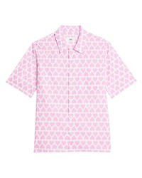 Мужская розовая рубашка с коротким рукавом с принтом от Ami Paris