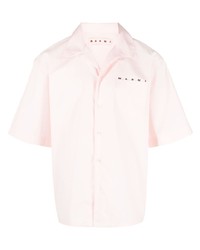 Мужская розовая рубашка с коротким рукавом с принтом от Marni