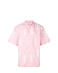 Мужская розовая рубашка с коротким рукавом с принтом от Misbhv